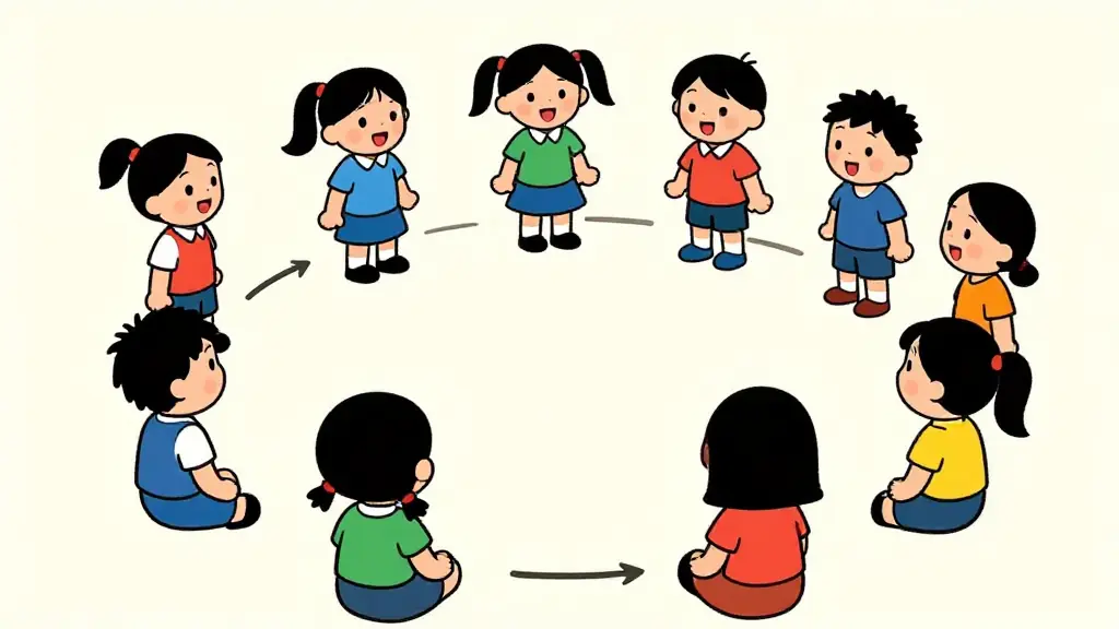 Illustration du jeu « Nous étions trois jeunes filles »