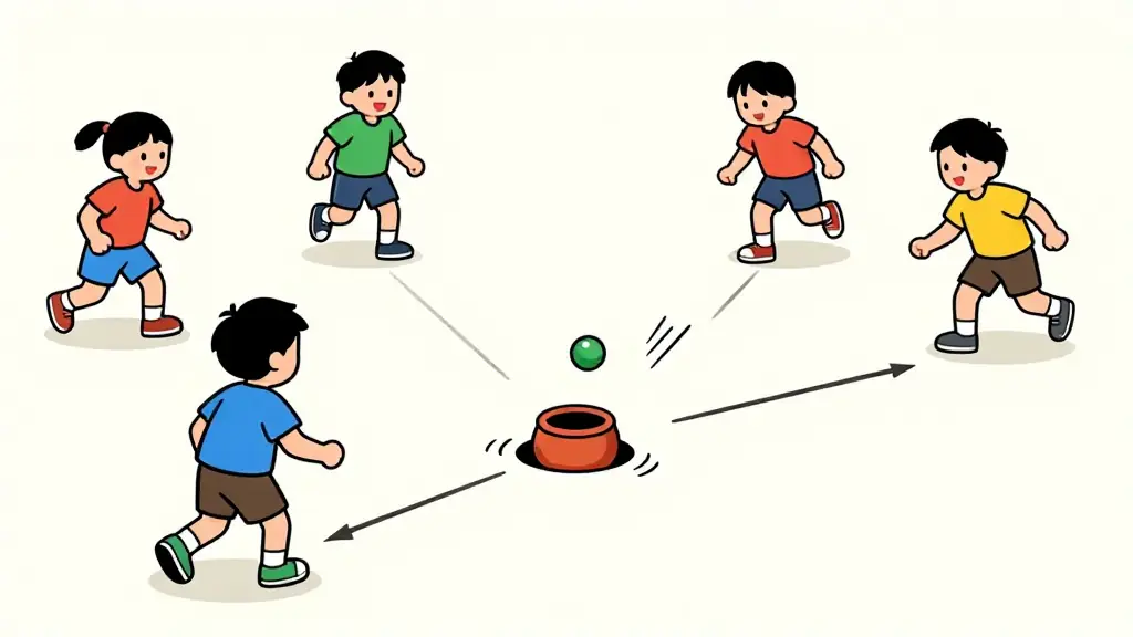 Illustration du jeu « Billes au pot »