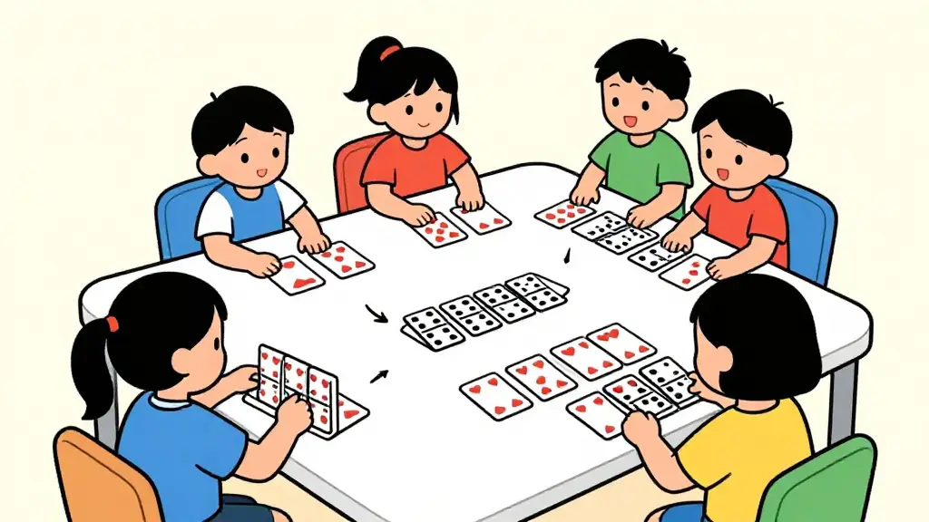 Illustration du jeu « Le Jeu des dominos de cartes »
