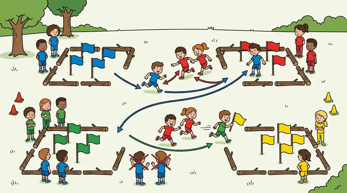 Illustration du jeu « La prise du drapeau »