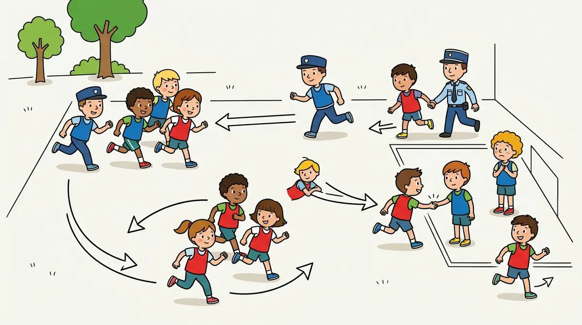 Illustration du jeu « Les gendarmes et les voleurs »