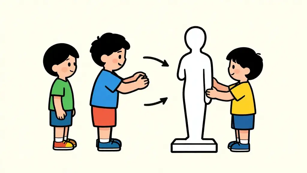 Illustration du jeu « Les statues de cire »