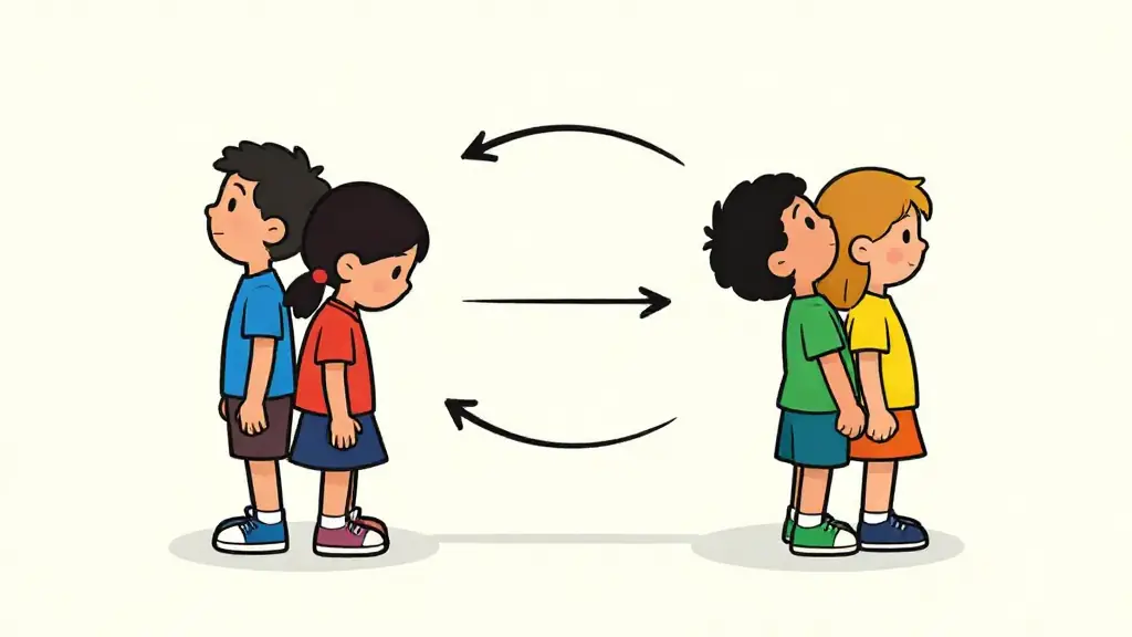 Illustration du jeu « Dos à dos debout »
