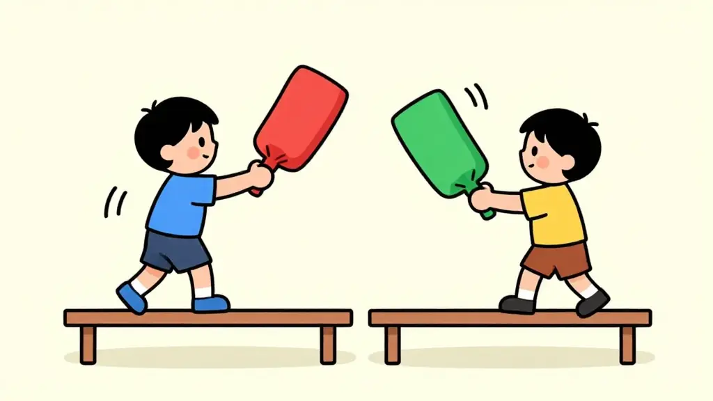 Illustration du jeu « La joute des chevaliers »