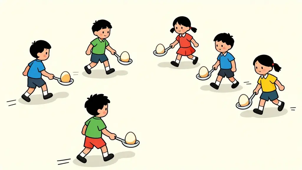 Illustration du jeu « Egg and spoon race »