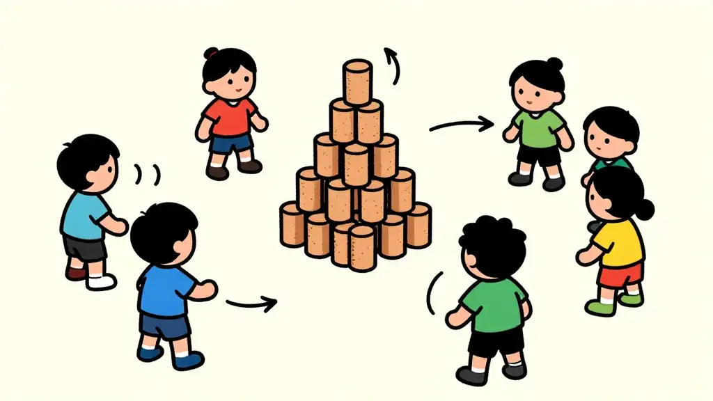 Illustration du jeu « Pyramide De Bouchons »