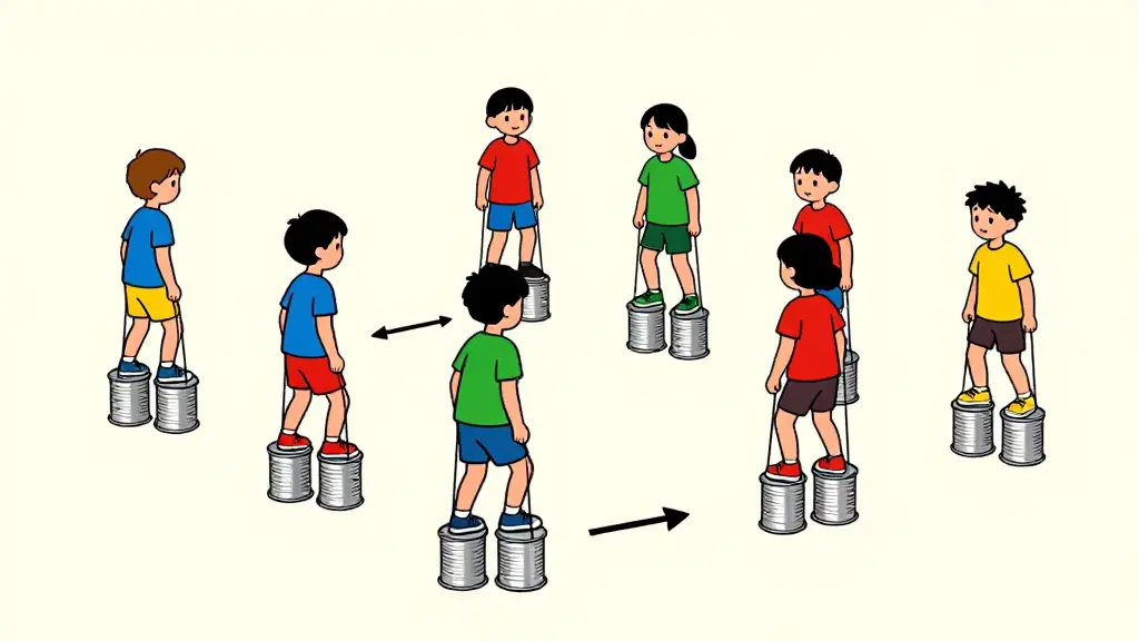 Illustration du jeu « Course Sur Boîtes De Conserves »