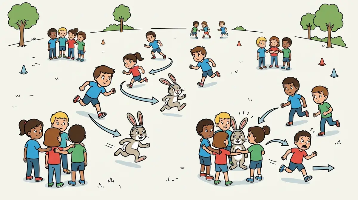 Illustration du jeu « Chasseurs Et Lapin »