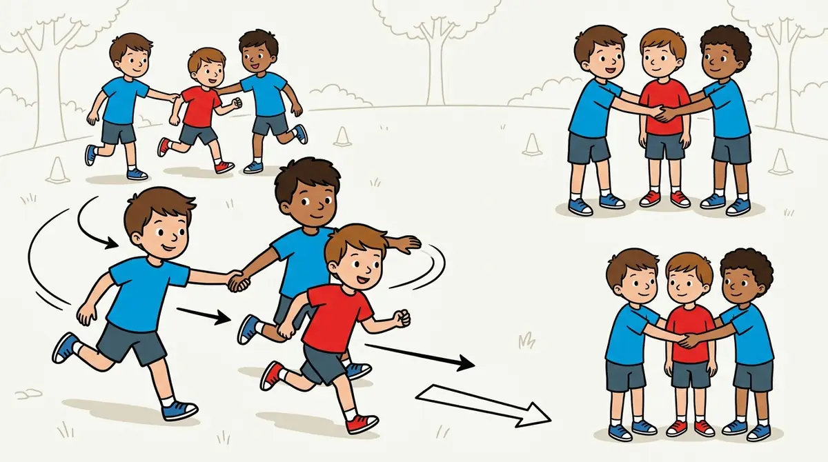 Illustration du jeu « Le lapin et les deux chasseurs »