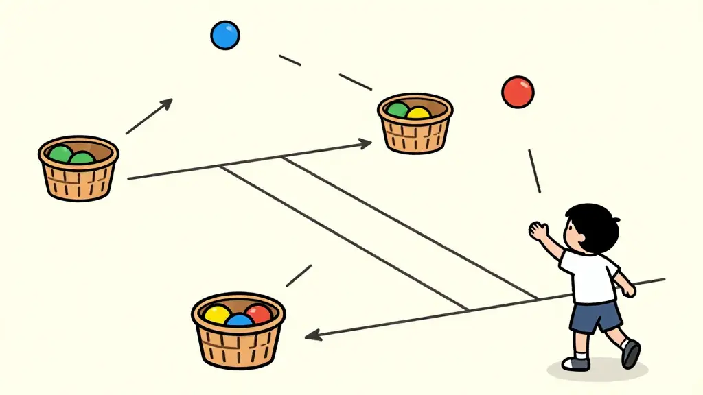 Illustration du jeu « Le panier à balle »