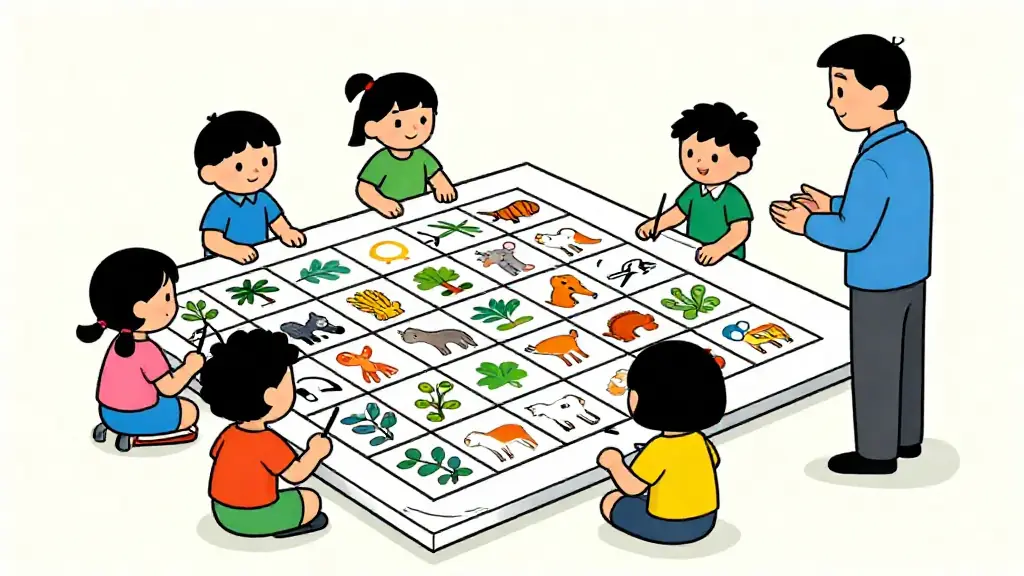 Illustration du jeu « Bingo des sciences naturelles »