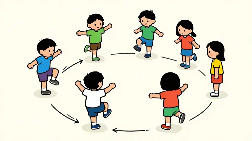 Illustration du jeu « Equilibre sur une jambe »