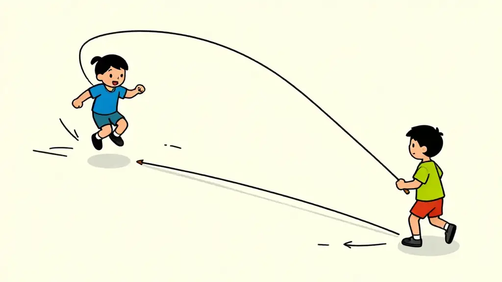 Illustration du jeu « Corde à sauter en groupe »