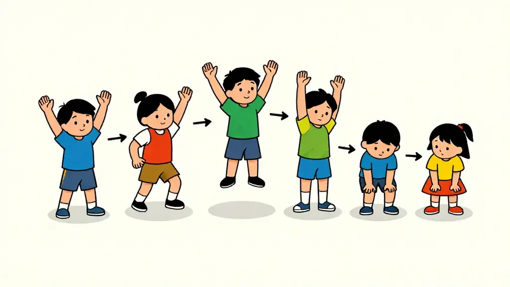 Illustration du jeu « La gymnasique du campeur »
