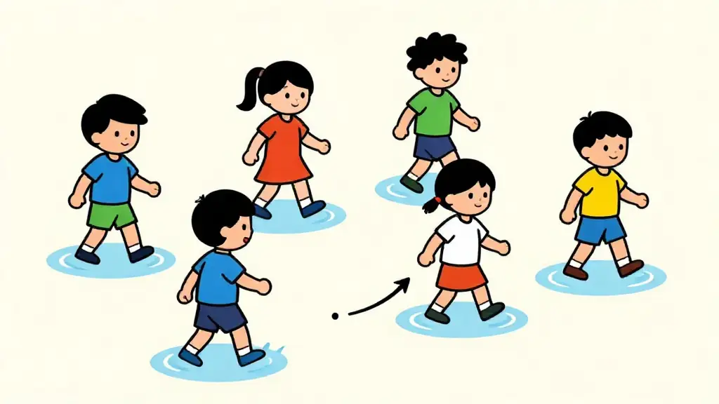 Illustration du jeu « Marcher dans l'eau »