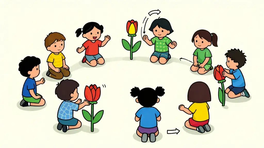 Illustration du jeu « La journée d'une fleur des champs »