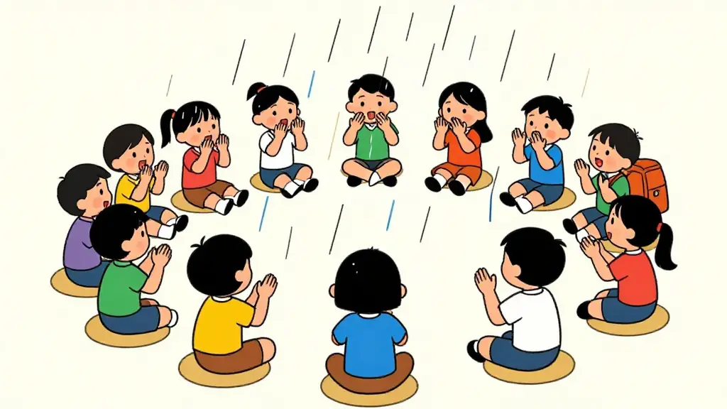 Illustration du jeu « Il pleut ! »
