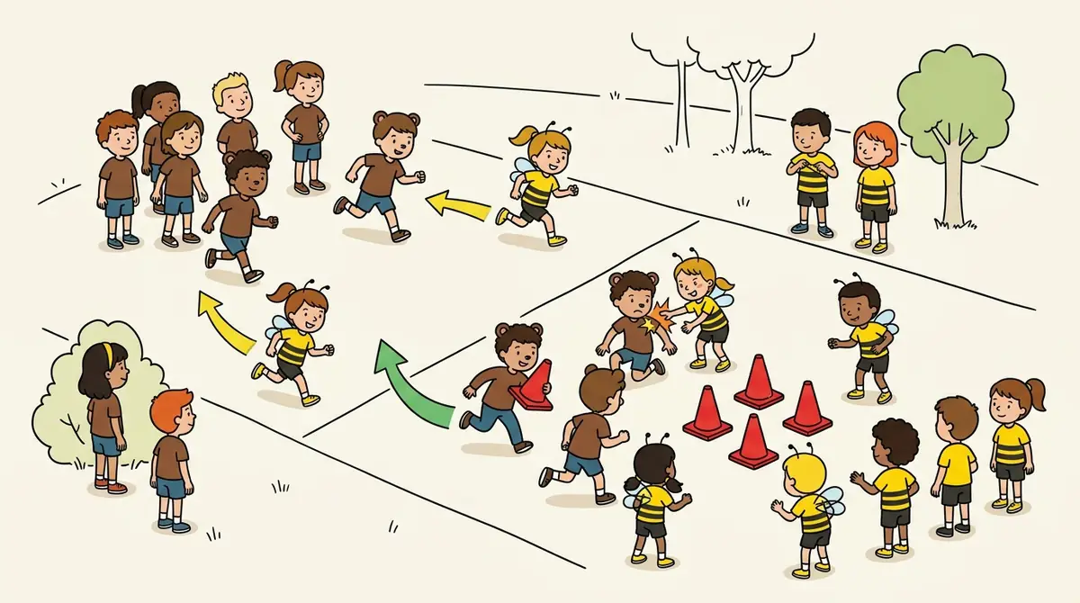 Illustration du jeu « L'ours dans la ruche »