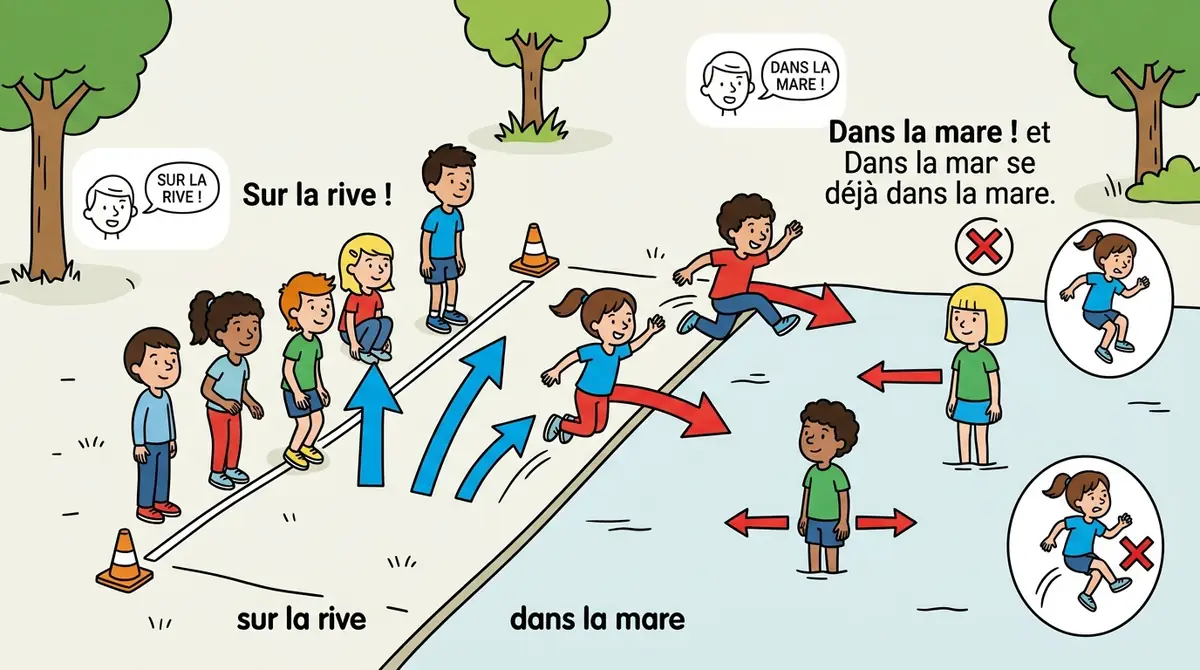 Illustration du jeu « Dans la mare, sur la rive »
