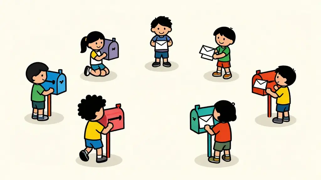 Illustration du jeu « Le facteur (Boîte aux lettres) »