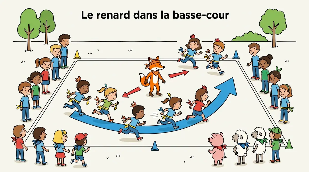 Illustration du jeu « Le renard dans la basse-cour »
