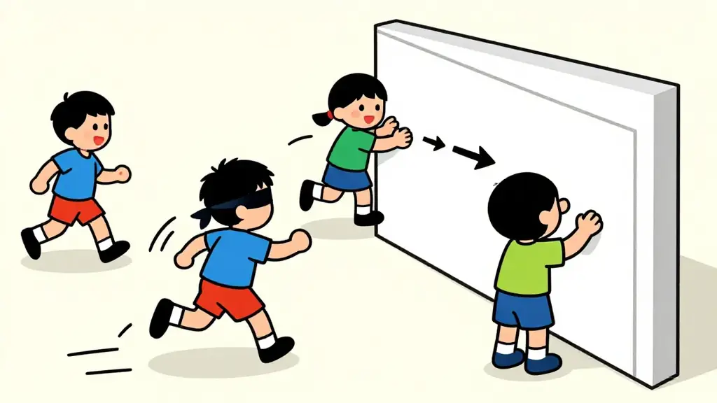 Illustration du jeu « Le coureur aveugle »