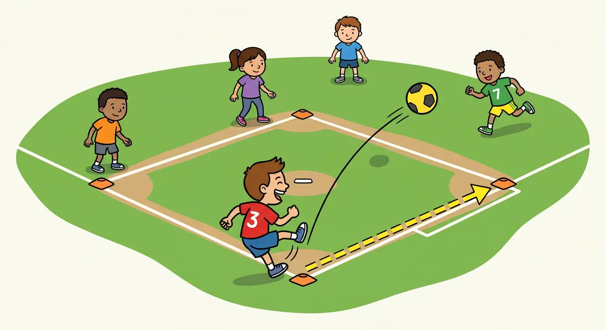 Illustration du jeu « Ballon brûlé (Baseball) »