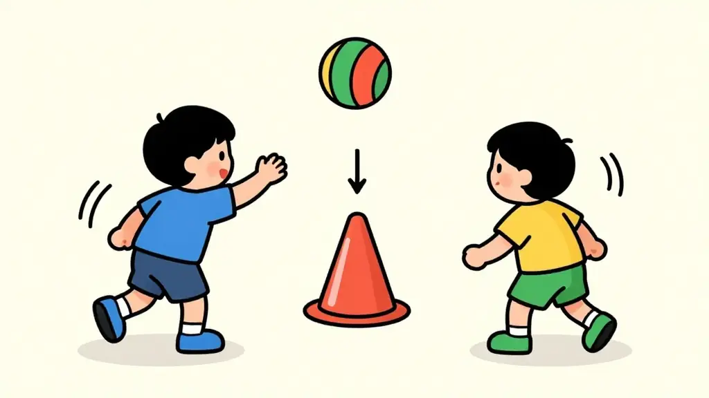 Illustration du jeu « Viser le cône »