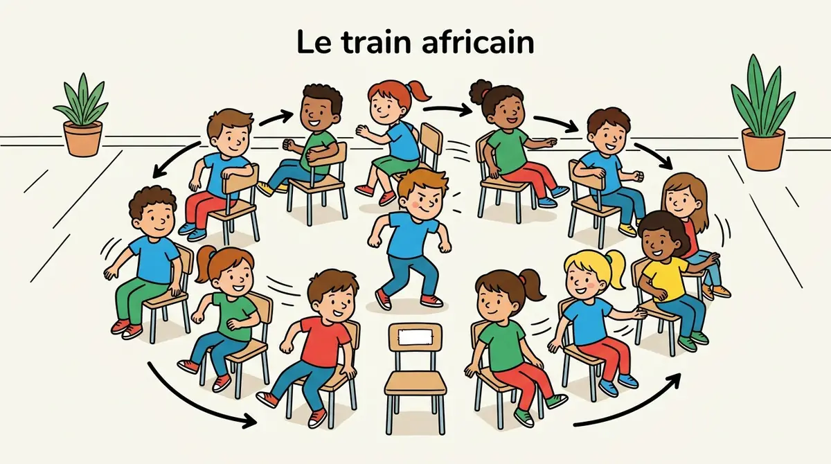 Illustration du jeu « Le train africain »