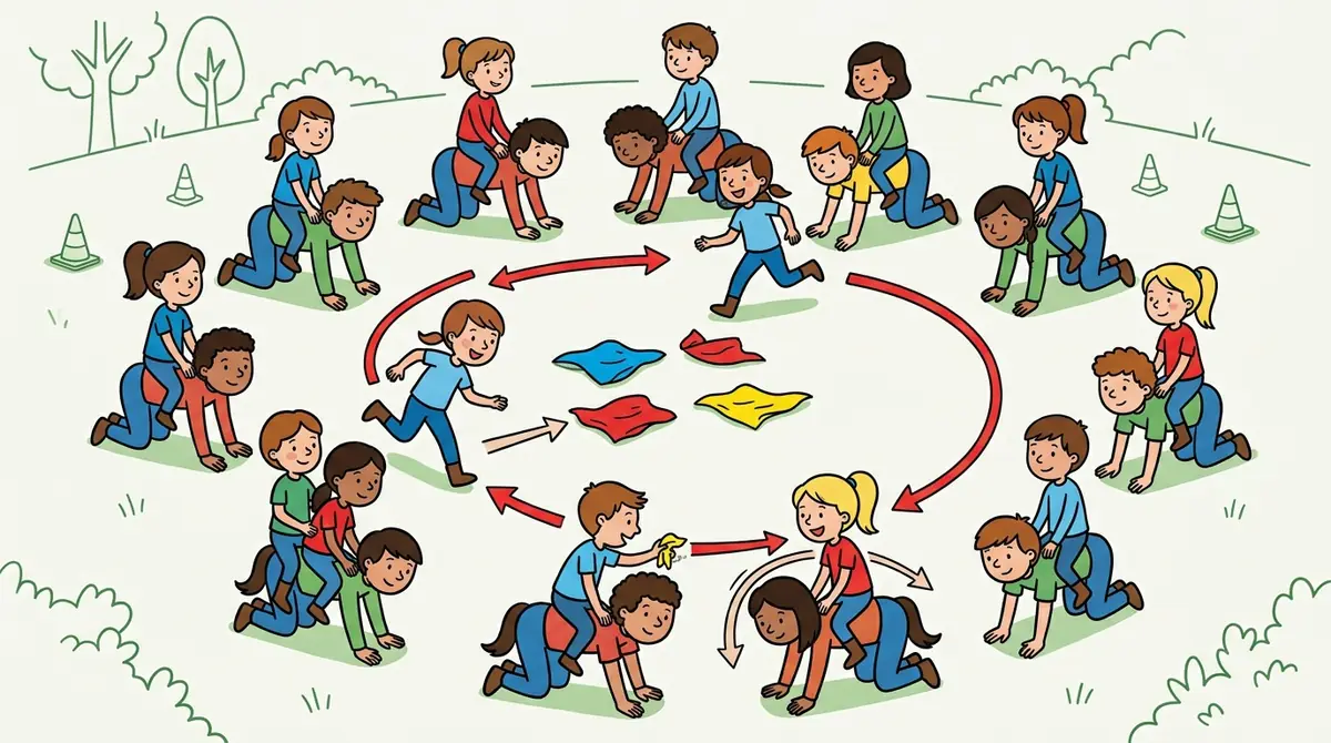 Illustration du jeu « Cavaliers en selle »