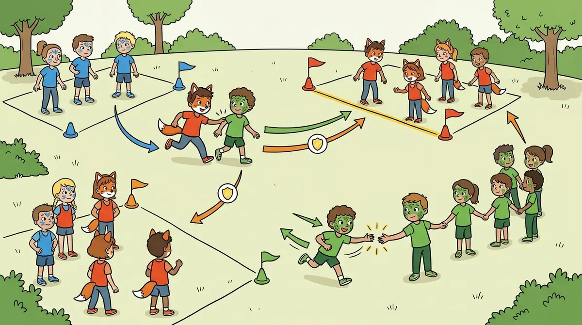 Illustration du jeu « Poule-renard-vipère »