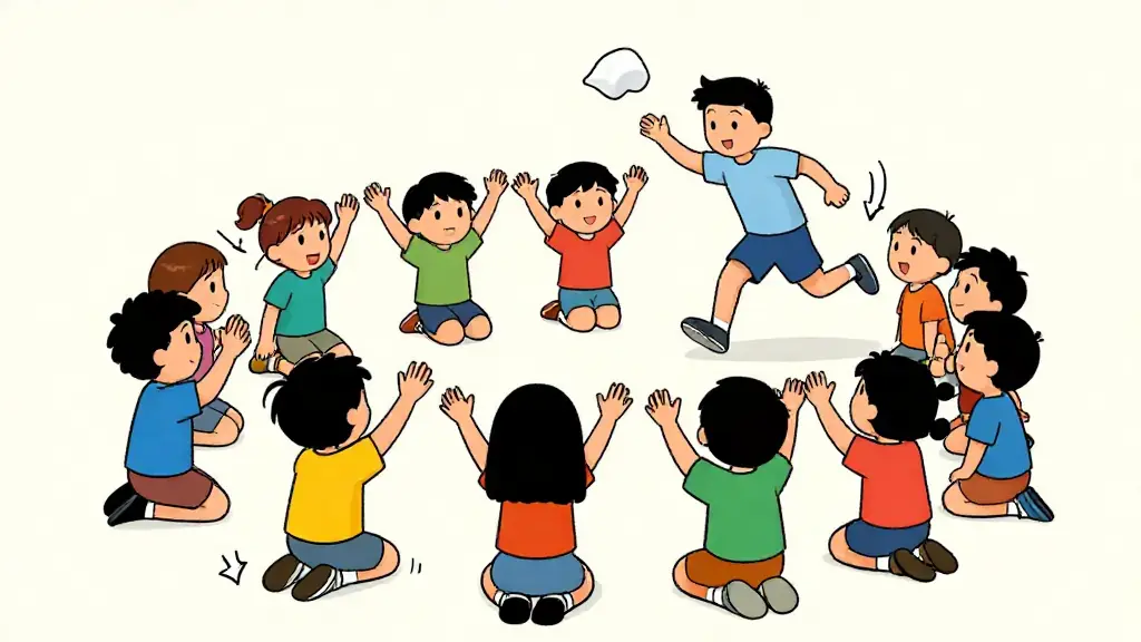 Illustration du jeu « Le mouchoir volant »
