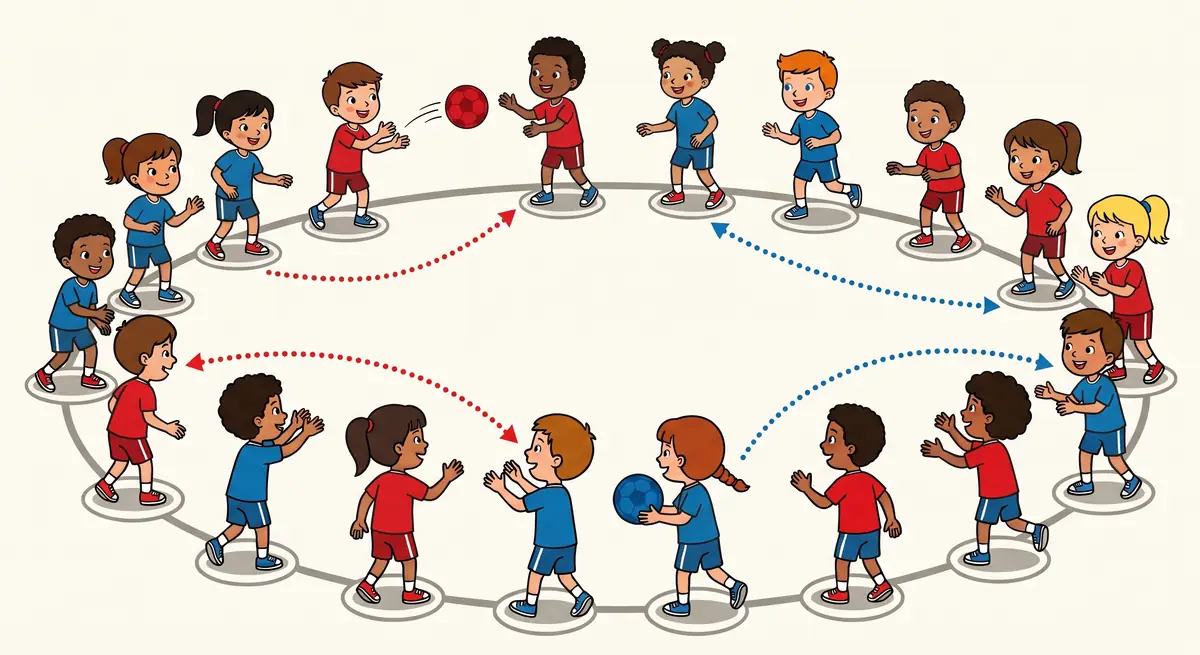 Illustration du jeu « Le ballon-poursuite »