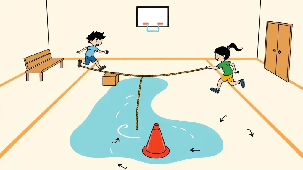 Illustration du jeu « Passer une succession d'obstacles »