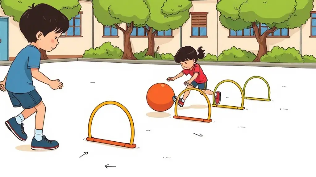 Illustration du jeu « Pousse-ballon »