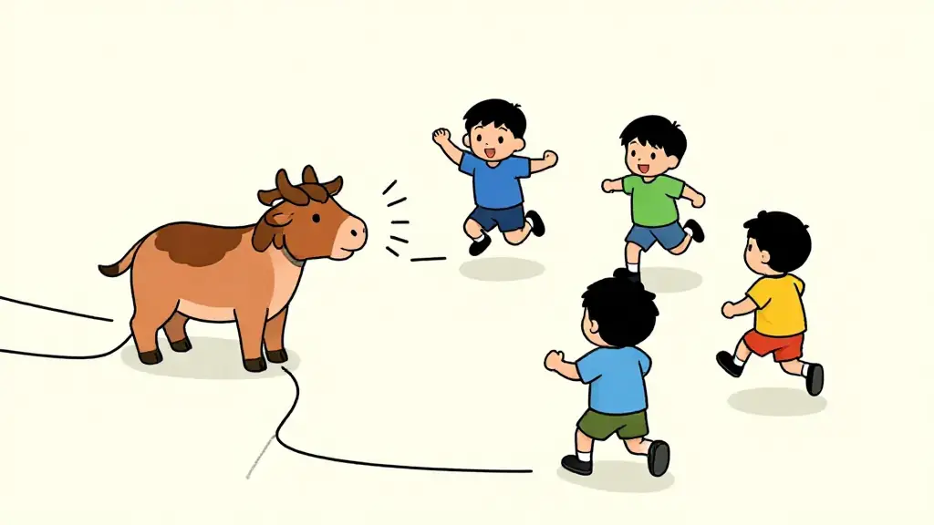 Illustration du jeu « À la ferme de Bruno (Corde) »