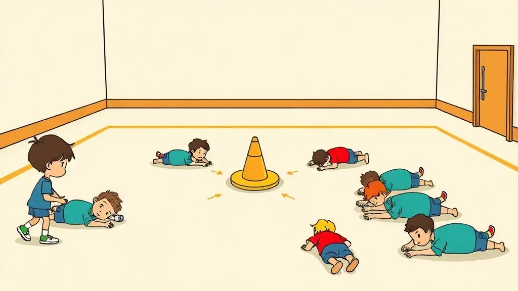 Illustration du jeu « Relais debout-couché »
