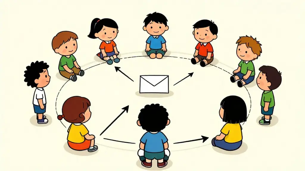 Illustration du jeu « La lettre à la poste »
