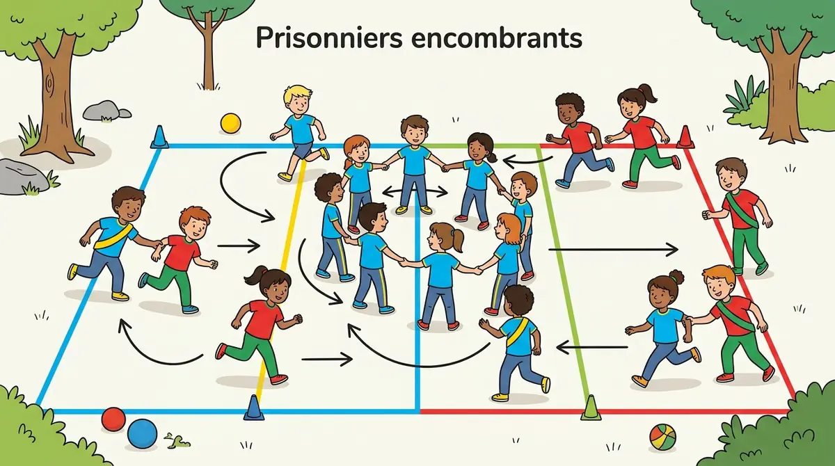 Illustration du jeu « Prisonniers encombrants »