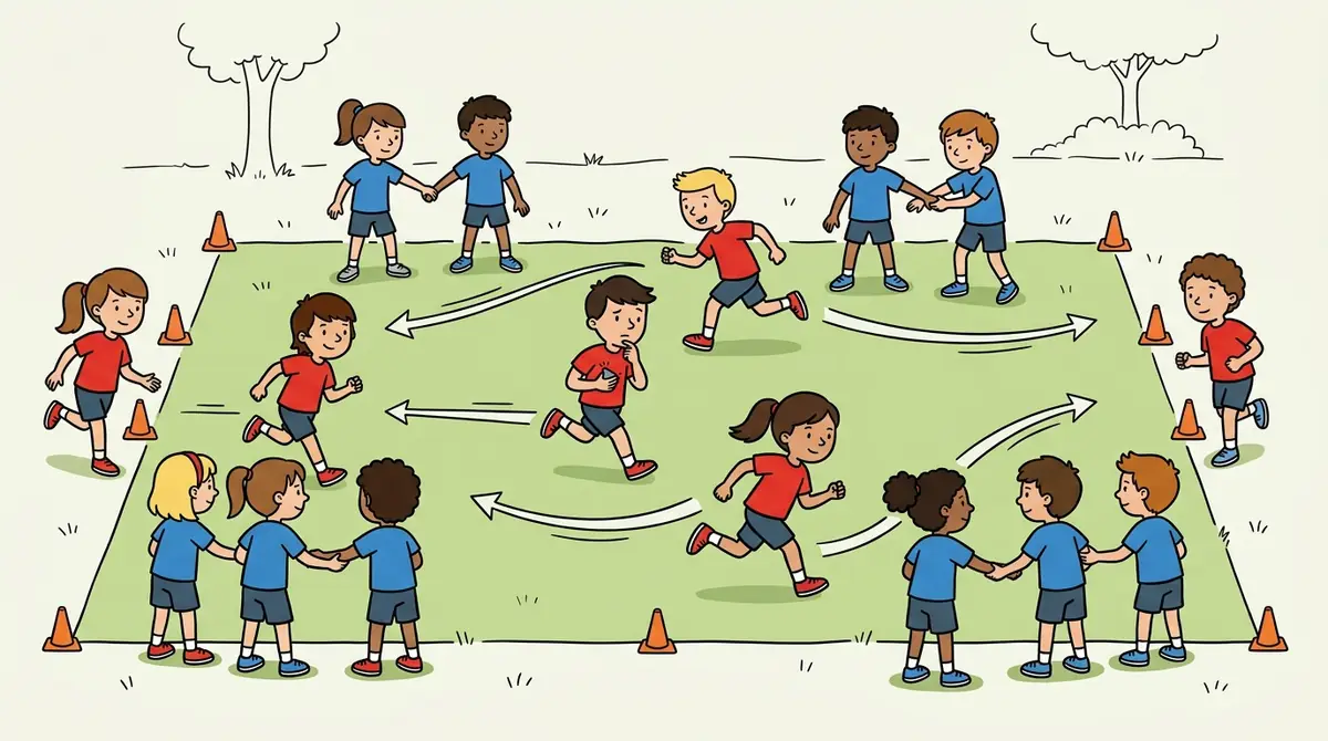 Illustration du jeu « Jeu de l'estafette »
