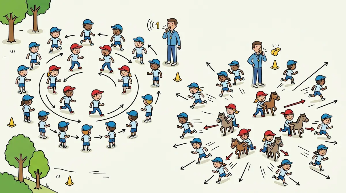 Illustration du jeu « Les cow-boys et leurs chevaux »