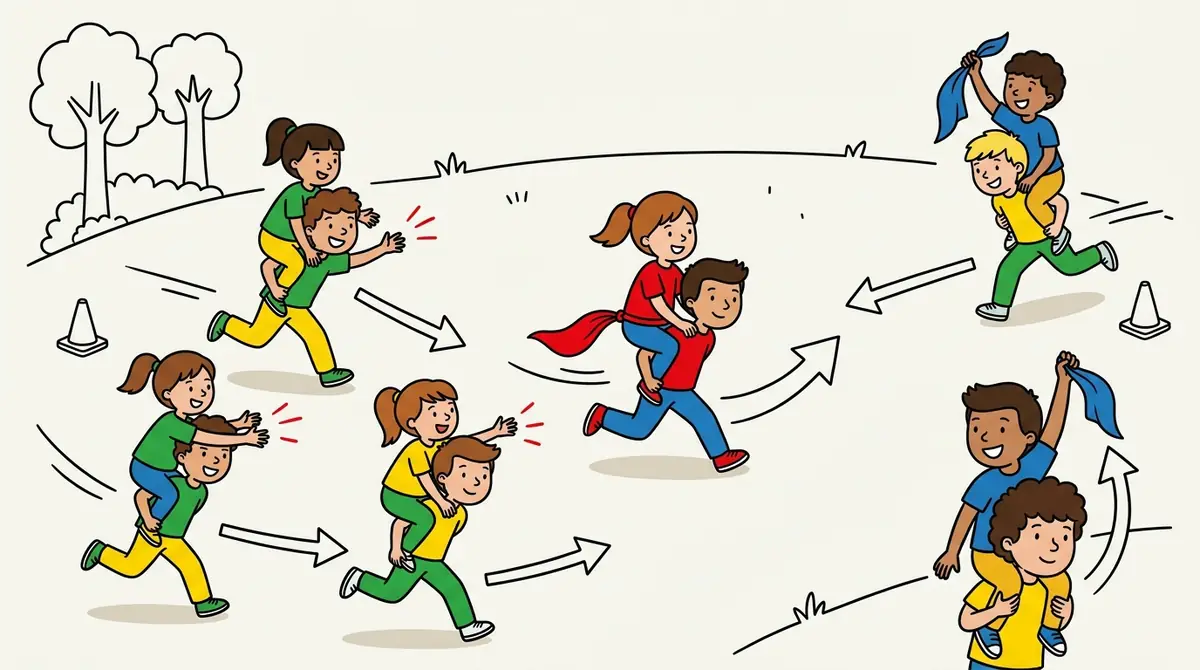 Illustration du jeu « Cavaliers à la rose (Foulards cavaliers) »