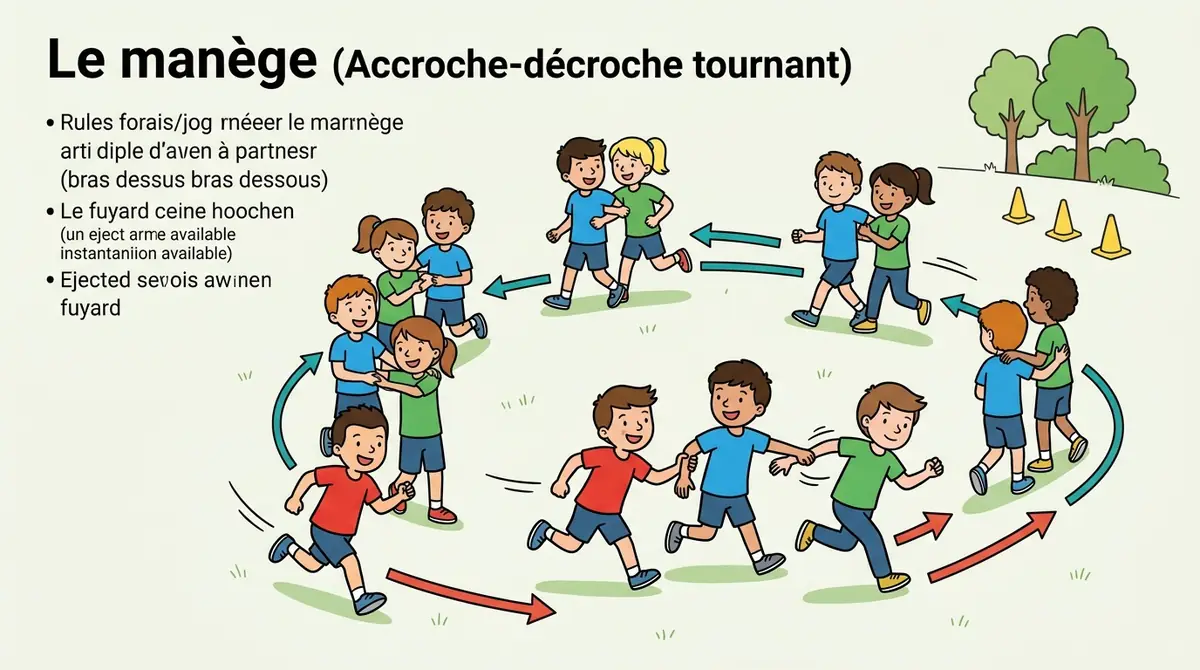 Illustration du jeu « Le manège (Accroche-décroche tournant) »