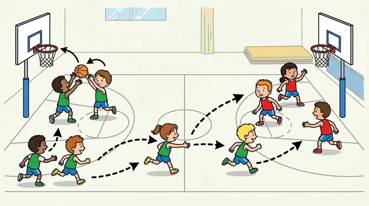 Illustration du jeu « Attaque-défense basket »