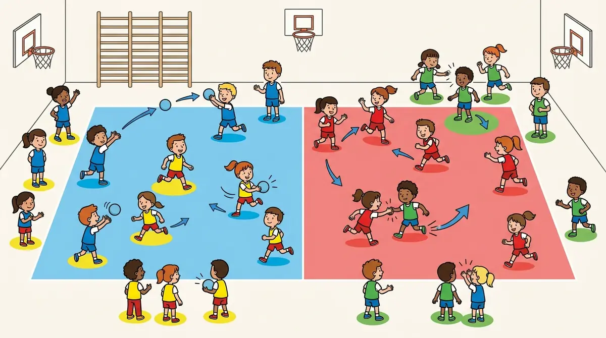 Illustration du jeu « Ballon prisonnier inclusif »