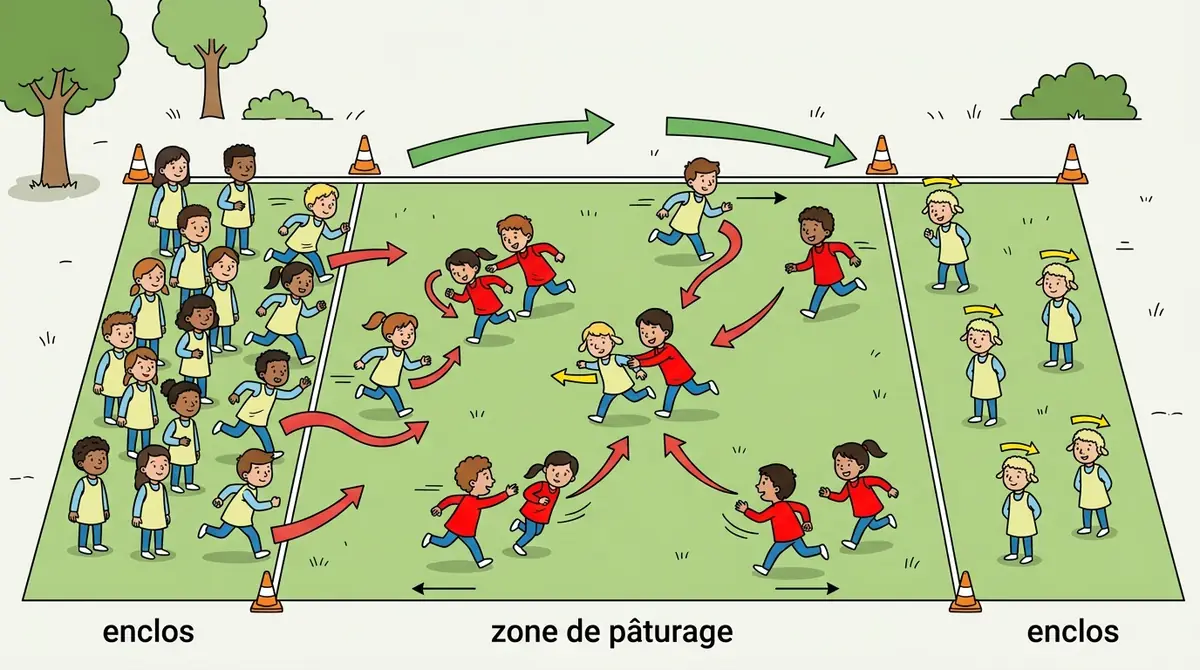 Illustration du jeu « Les chiens de berger »