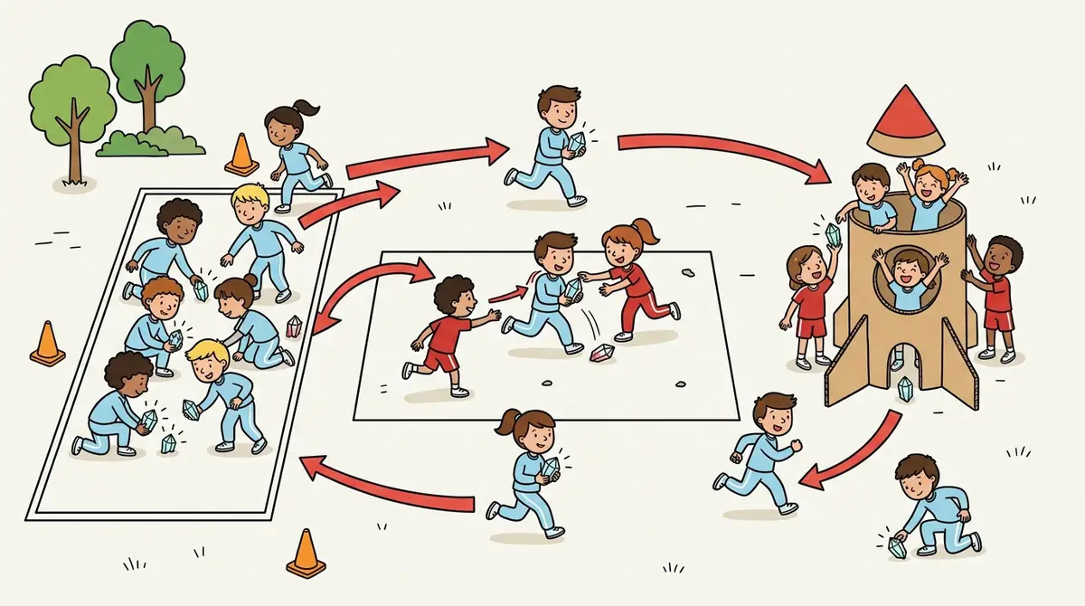 Illustration du jeu « Les déménageurs de l'espace »