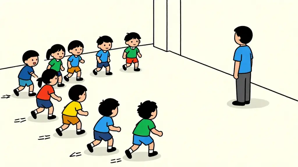 Illustration du jeu « Daruma-san ga koronda »