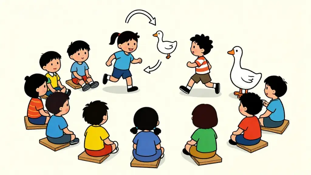 Illustration du jeu « Duck, Duck, Goose »