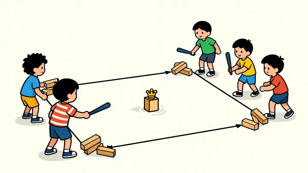 Illustration du jeu « Kubb »
